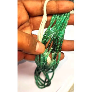 5 brins naturel ombré émeraude 3-4mm Rondelle perles lisses 224 Cts Lot 16 pouces Iroc ventes émeraude pierre précieuse perle US $113 pour tous - Product Image 4