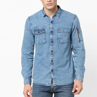 Envío Gratis Camisa Vaquera Estilo Hip Hop 100% Algodón Transpirable Ropa Urbana para Hombre Servicio OEM/ODM Personalizable