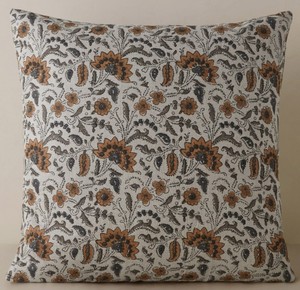Indien fait à la main nouveau Design Orange fleur main bloc impression taie d'oreiller coton housse de canapé literie housses de coussin - Product Image 5
