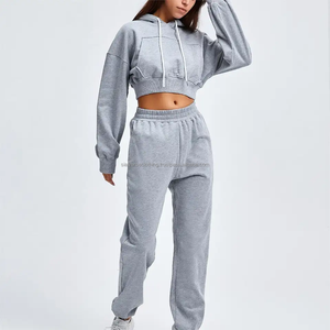 Ensemble de survêtement court pour femme en coton 100% de haute qualité, imprimé personnalisé, appliqué, coupe courte, extensible dans les quatre sens, écologique, 2 pièces en polaire - Product Image 6