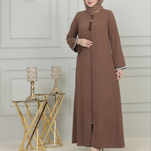 Abaya de luxe modeste d'Arabie Saoudite, respirante, abayas islamiques fermées pour femmes musulmanes, vente en gros aux meilleurs prix, robe - Product Image 1