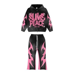 ชุดวอร์มลำลองแบบ unisex สำหรับฤดูหนาว ผ้าฝ้าย 100% ชุดออกกำลังกาย ชุดลำลอง น้ำหนักเบา สองชิ้น - Product Image 4