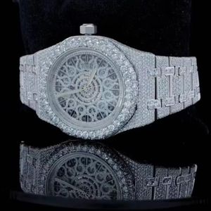 Reloj de pulsera blanco personalizado de la mejor calidad con diamantes de imitación brillantes y pantalla analógica para la moda de Hip Hop para la exportación - Product Image 3