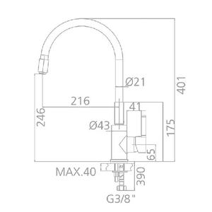 Rubinetto per lavabo bianco flessibile a leva singola (Mirtak 65819) - Product Image 2