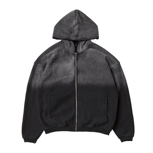 Nouveau design – Sweat à capuche d'hiver personnalisé en molleton épais 400g, coupe oversize et carrée, 100% coton, vierge, pour homme - Product Image 2