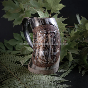 Chope en corne Viking, chope en corne fantaisie, chope en corne rustique, chope en corne naturelle, chope en corne polie, chope en corne artisanale, chope en corne authentique - Product Image 3