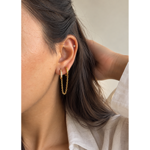 ต่างหูห่วงเพชรชุบทอง ของขวัญทางศาสนาสุดคลาสสิก - Product Image 2