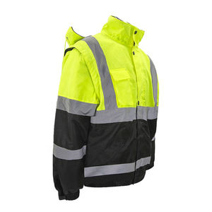 Veste de sécurité réfléchissante de chantier, isolée, imperméable, haute visibilité, unisexe, polyester, grande taille, vêtements de travail - Product Image 2