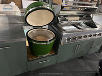 Cuisine Modulaire Extérieure Personnalisée en Acier Inoxydable avec Évier, Robinet, Porte Vitrée, Prête à l'Emploi, Moderne et Ignifuge