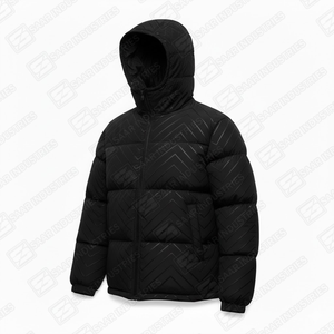 Blouson d'hiver matelassé pour homme, coupe bomber, service OEM, coupe-vent, chaud, à capuche, rembourré, vêtement d'extérieur décontracté en toile de haute qualité, vente en gros - Product Image 2