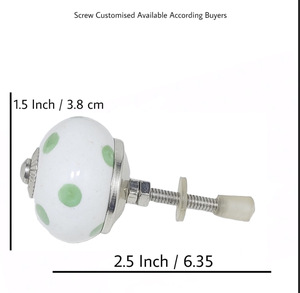 Boutons en céramique blanc à pois vert forêt vente chaude CK 558 poignées de tiroir pour armoire de cuisine et commode - Product Image 3