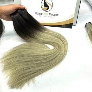 Vierges vietnamiennes Double Drawn Remy Cuitlce Ash Blonde Ombre Trame Bundles Extension de Cheveux Humains cheveux bruts - Product Image 3