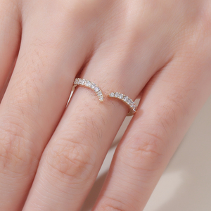Bague ouverte en or jaune 18k 14k 10k avec diamant de laboratoire, faite à la main, personnalisée, bijoux de mode, bagues de fiançailles, cadeau de <span class=keywords><strong>mariage</strong></span> pour femmes - Product Image 3