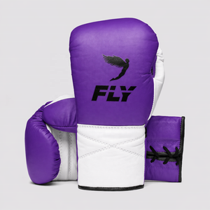 Guantes de Boxeo Profesionales Personalizados FLY Amarillos/Blancos, Modelo X Line, con Cordones, para Entrenamiento de Artes Marciales Mixtas y Kickboxing, de Cuero - Product Image 2