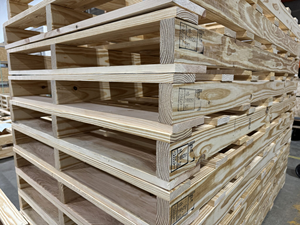 พาเลทไม้สนอุตสาหกรรมยุโรปแบบขายส่ง จัดส่งรวดเร็ว ขนาด 48x40 นิ้ว แบบสองหน้า รองรับการเข้าออกได้สองทาง รับน้ำหนักได้มาก เหมาะสำหรับโลจิสติกส์และการจัดเก็บ - Product Image 4