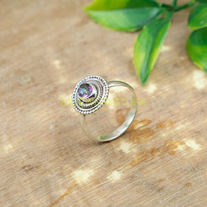 Rainbow Mystic Topaz <b>Ring</b> 925 <b>Sterling</b> <b>Silver</b> <b>Ring</b> Handmade Design Wedding Engagement <b>Rings</b> for Women Christmas Birthday Gift - Product Image 6