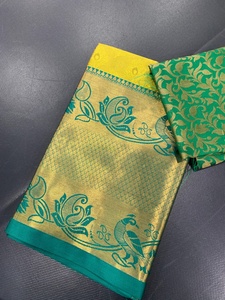 Designer indien meilleure vente glamour superbe saree en soie fantaisie vêtements ethniques mosttrendy exportation exclusive blouse couleur verte sari - Product Image 2