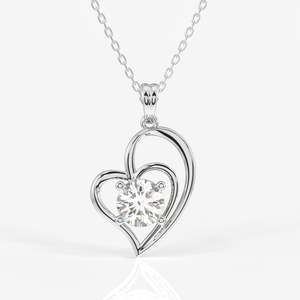 Pendentif en or 9 carats avec diamant de laboratoire taille ronde pour des cadeaux élégants - Product Image 4