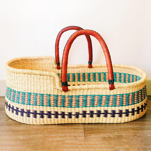 Cesta de bebé de hierba marina funcional para recién nacido, almacenamiento de guardería, cestas de cama de bebés de algas marinas - Product Image 1