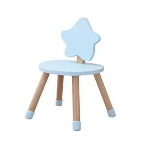 Delightful & Vibrant Colorful Star Shaped Kids Wooden Chair Handcrafted Wood Safe For Children And Environmentally At Low Price