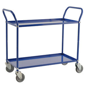 "Four-Wheel Steel Trolley with Customized OEM Support for Shopping Hotel Storage Tools <b>Transportation</b> (2 Shelves)" - Product Image 1