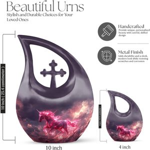 Urne funéraire en métal en forme de cheval pour cendres humaines, style américain, pour adulte, taille et design personnalisables, capacité de 200 pouces cubes - Product Image 2