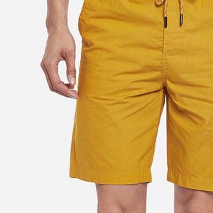 Pantalon court en tissu de coton de couleur unie pour hommes, tenue décontractée, shorts de sport pour hommes, short de sport avec logo personnalisé, cordon de serrage à la taille - Product Image 2