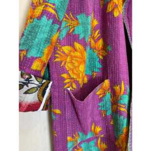 Chaqueta Acolchada Purple Joy Cocoon para Primavera con Relleno de Algodón - Product Image 4