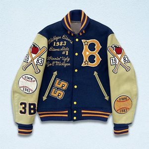 Fabricantes de Chaquetas Letterman, Chaqueta Varsity Bordada al por Mayor, Chaqueta de Invierno Vintage Personalizada, Chaqueta de Béisbol - Product Image 6