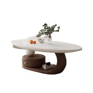 Table basse créative de style crème, ovale, pour petit appartement, style <span class=keywords><strong>italien</strong></span> minimaliste, plateau <span class=keywords><strong>en</strong></span> roche, table à thé - Product Image 2