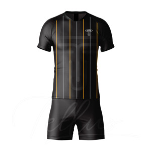 New <b>Model</b> Latest Printing Customized Logo Team Name Soccer Uniform Sets 100% Polyester Fabric V-neck Half Sleeve Seamless - Product Image 4