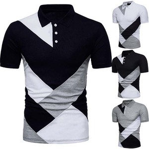 2025 hombres de talla grande Casual para Polos 180gsm algodón Jersey manga corta transpirable con contraste de color - Product Image 1