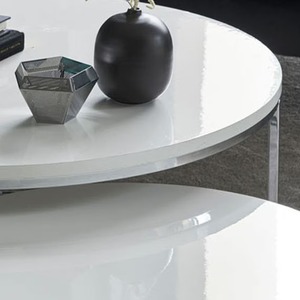 Tables gigognes, lot de 2 meubles de salon à cadre en acier inoxydable, plateau en marbre moderne, thé rond, ensemble de tables basses de luxe - Product Image 3