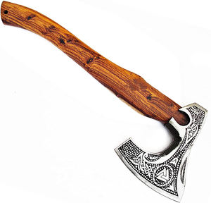 Wholesale Customized Bulk Orders OEM ODM Service Handmade <b>Axe</b> High Carbon Steel <b>Axe</b> with Ash <b>Wood</b> Handle and Fine Leather Sheath - Product Image 1