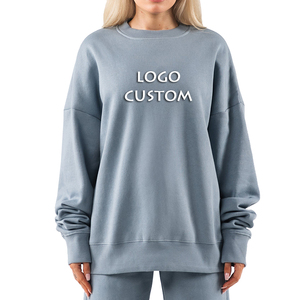 Sweat-shirt à col rond oversize pour femme en coton biologique 100% à prix avantageux, sweat-shirt en molleton biologique - Product Image 4