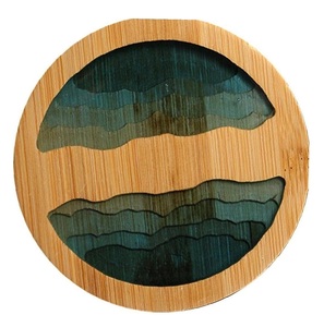 <b>Top</b> Quality Customize Square Round Epoxy Wood <b>Resin</b> Coaster With Holder Set Premium Quality Handmade Epoxy <b>Resin</b> Coaster - Product Image 5