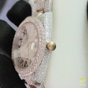 Đồng hồ kim cương Moissanite sang trọng toàn bộ mặt đá dành cho nam, độ tinh khiết VVS, máy <span class=keywords><strong>quartz</strong></span> tự động, dây đeo thép không gỉ - Product Image 3