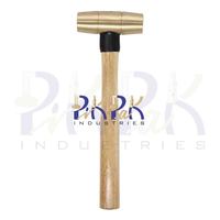 Martillo de latón de 2 libras con cabeza redonda de 30 mm x 110 mm, mango de madera, herramientas de bricolaje para joyería y metalistería, personalizable OEM
