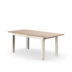 Ensemble de table à manger rectangulaire extensible en bois, design contemporain durable de style ferme, meubles de salle à manger pour villa, hôtel - Product Image 4