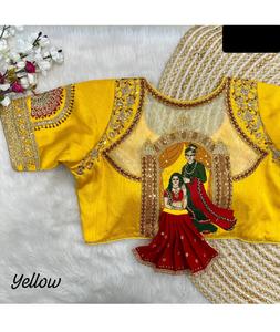 Vêtements de fête de créateurs de style indien Saree avec broderie Collections de chemisiers à bas prix avec broderie lourde et travail de séquence - Product Image 1