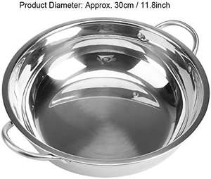 Cuisinière à induction en acier inoxydable Shabu Hot Pot Ustensiles de cuisine à domicile Soupe Marmites pour plaque de cuisson Cuisinière à gaz (11.8 pouces) - Product Image 3