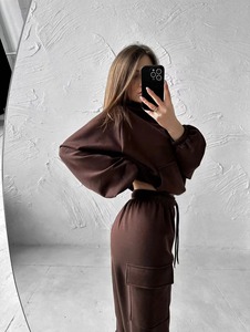 Ensemble de vêtements pour femmes deux pièces sweatshirts et pantalons à capuche personnalisés ensembles de pantalons pour femmes survêtement - Product Image 3