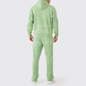 ชุดวอร์มโอเวอร์ไซส์ผู้ชายแบบฟอกสี ผ้าฝ้ายพรีเมียม ชุดฮู้ดดี้และกางเกงจ็อกเกอร์ สไตล์สตรีทแวร์ รับทำโลโก้ตามสั่ง ผู้ผลิตขายส่งแบบ OEM - Product Image 2