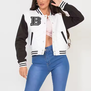 Top corto superventas para mujer, chaquetas con letras, servicio OEM de alta calidad, letras teñidas lisas, ¡excelente valor! - Product Image 1