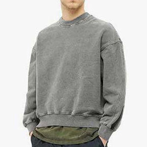 Sudadera con Capucha de Alta Calidad, Lavada con Ácido, Lavada con Piedras, Estilo Vintage, Transpirable, con Botones, para Invierno, Ropa Masculina de Moda Urbana - Product Image 1