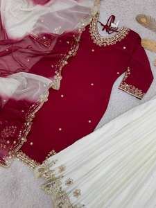 Ensemble de 3 pièces élégant Salwar Kameez avec broderie et design réversible pour les occasions de fête - Product Image 4