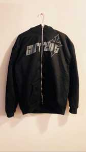 Fabricant de vêtements de rue personnalisés pour hommes Rhinestone 100% coton French Terry Oversized Blank Boxy Full Zipper Zip Up Hoodie For Men - Product Image 2