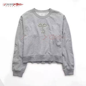 Sudadera elegante de mujer con diamantes de imitación con diseño brillante y tela de algodón suave sudadera de moda con diamantes de imitación - Product Image 3