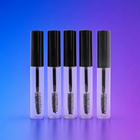 Tube de mascara en plastique noir et or rose de 4 ml en gros, avec logo personnalisé, pour sérum de croissance des cils et sourcils