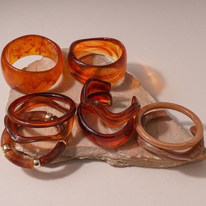 New Modern Customized Multicolor Resin Bangle Bracelet Wholesale Eco-Friendly Hand-painted Shape <b>TIME</b> 2 DECOR Crafted Colorful - Product Image 4